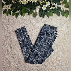 Cache Textured Skinny Snakeskin Print Pants